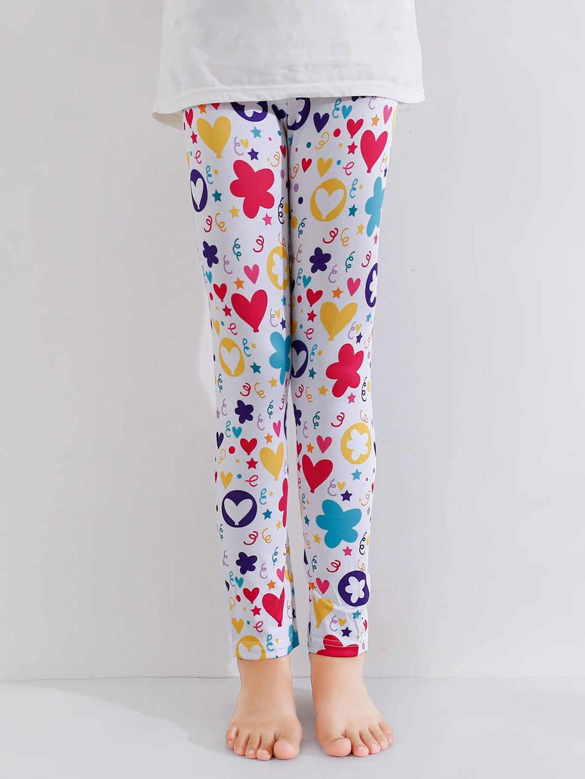 1 Pair of Cute Print Kids Baby Girl Leggings Spring Summer Children Stretch Slim Pants Suitable for 2-12 Years Girls Daily Wear