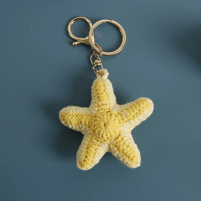 Funny Shrimp Crochet Keychain Cute Ocean Bag Charm