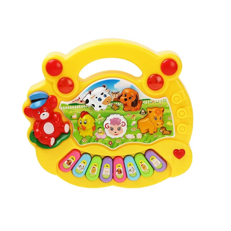 Kids Cartoon Piano Keyboard with Animal Sounds & Flashing Lights