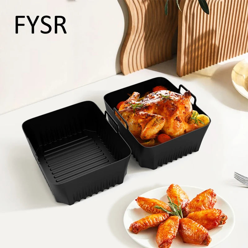 Rectangle Air Fryer Silicone Liner for Ninja Reusable Non-Stick Basket