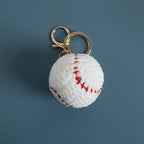 Crochet Sports Ball Keychain Soccer Basketball Bag Charm
