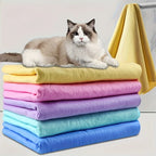 1pc Ultrafast Special Deerskin Absorbent Towel Pet Dog Towel Multifunction Towel Clean and Strong Dog Cat Beach Towels No Bucket
