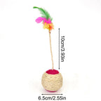 Feather Sisal Cat Ball Toy Interactive Claw Grinding Play Toy