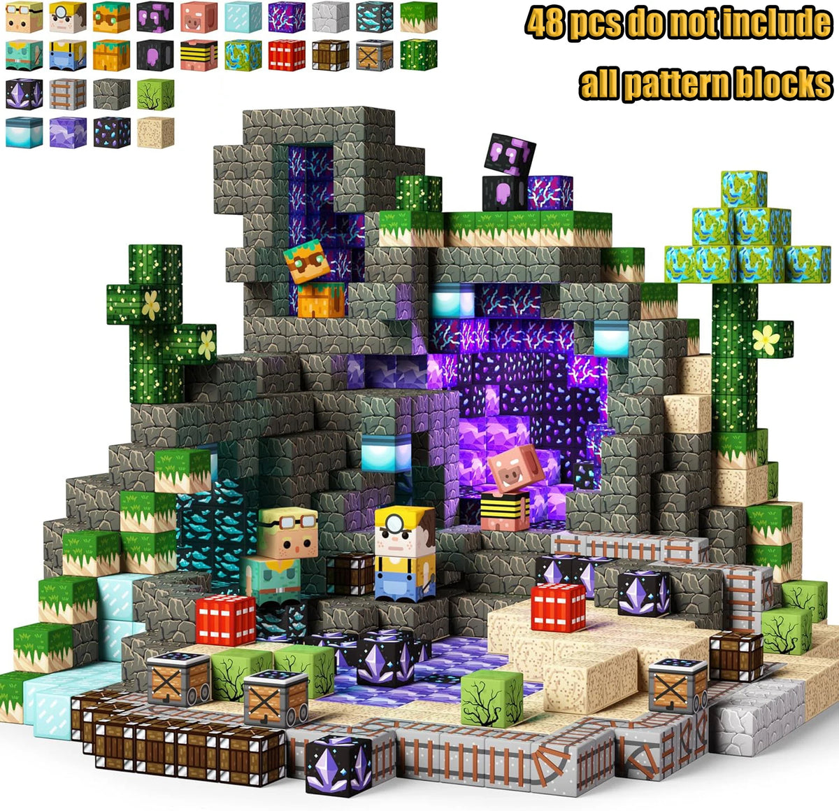 Magnetic Building Blocks Mine World Castle & Villa STEM Construction Set