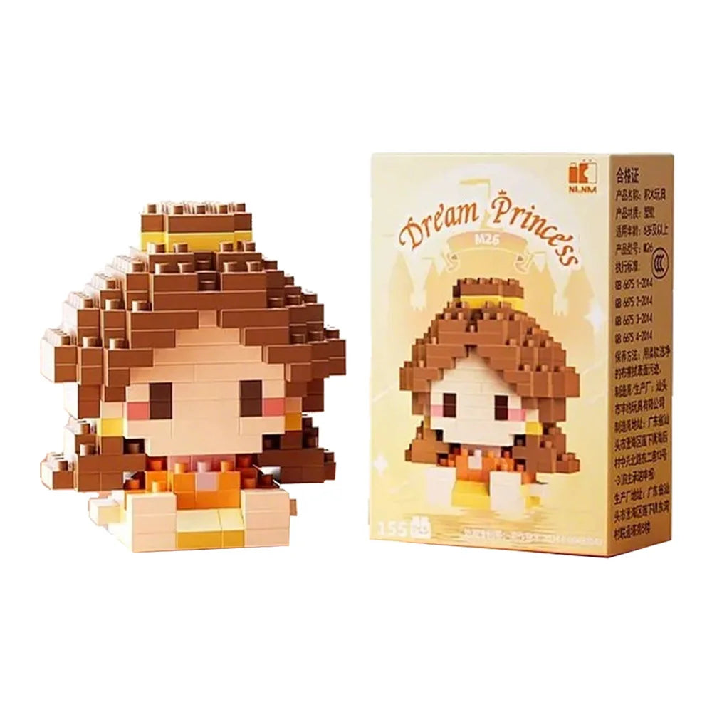 Disney 214 style Winnie LinaBell StellaLou Building Blocks Princess Cartoon Figrues Bricks Children's Assembly Toys Model Gift