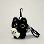 1pc Cute Black Cat Plush Keychain Kawaii Doll Bag Pendant Car Key Ring Charm Soft Stuffed Toy Couple Gift for Women Friends