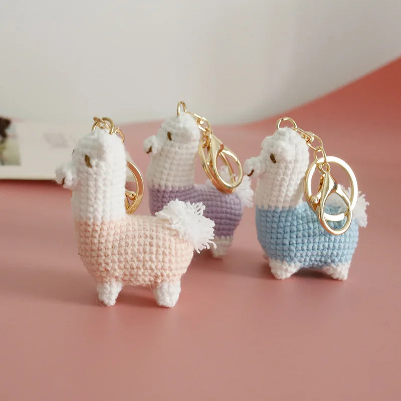 Funny Zebra Crochet Keychain Sheep Animal Bag Charm