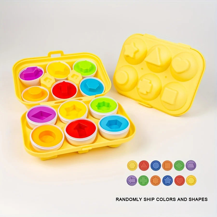 Color & Shape Matching Egg Toy Set – Montessori Learning Puzzle