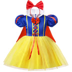 Kids Snow White Princess Costume Dress with Cape