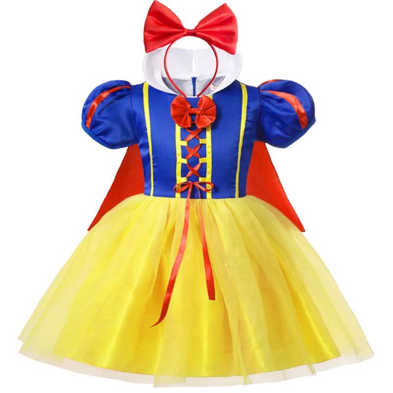 Kids Snow White Princess Costume Dress with Cape