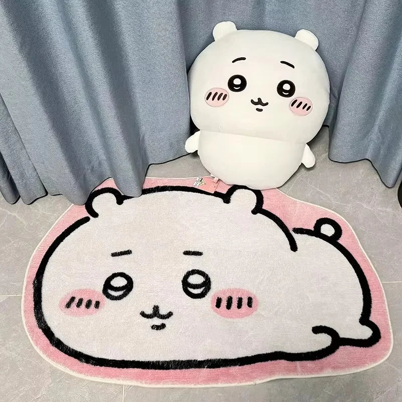Cartoon Rug Kawaii Anime Hachiware Usagi Plush Floor Mat Bathroom Non-Slip Carpet Car Cushion Soft Living Room Cute Decor Gift