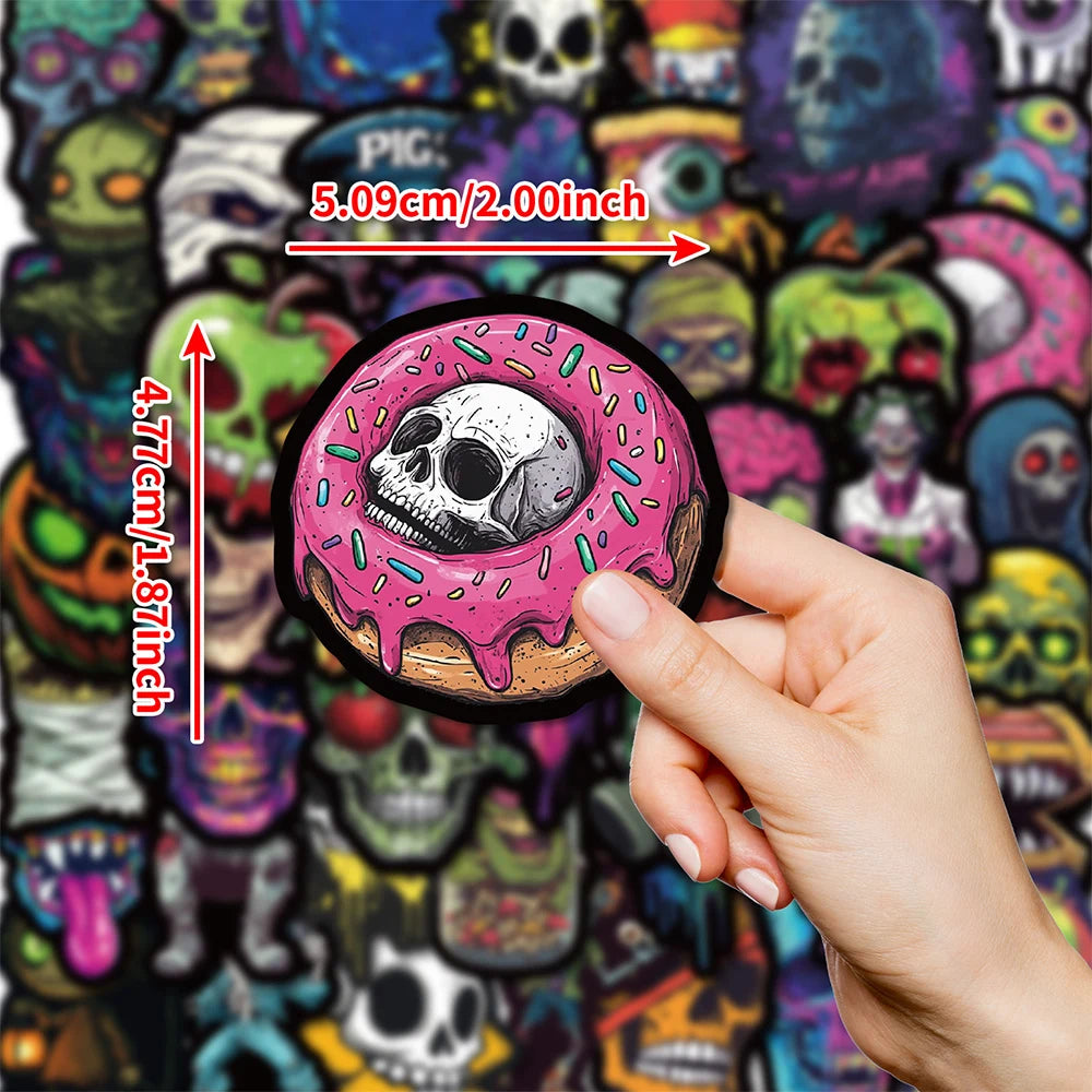 10/30/50pcs Cool Horror Joker Skull Stickers Decals Fridge Laptop Motorcycle Skateboard Phone Bike Waterproof Sticker Kids Toys
