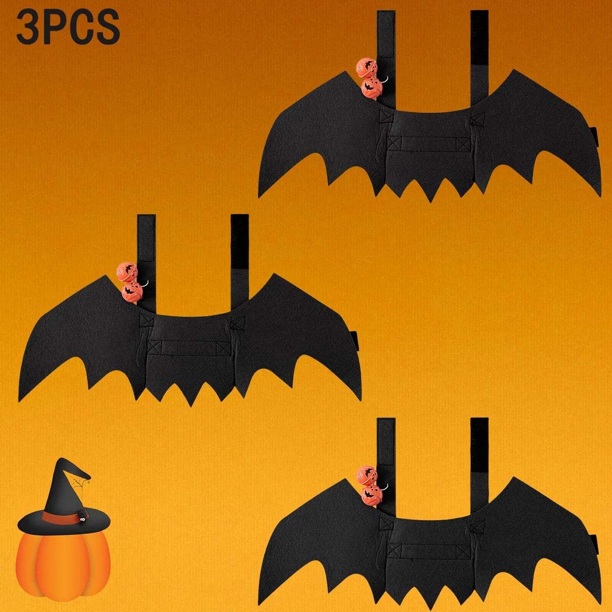 Small Dogs Harness Halloween Pet Bat Wings Dog Bat Costume Wings Halloween Accessory for Puppy Dog Cat Halloween Party Decor