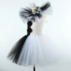 Girls Horror Clown Costume – Black & White Tutu Dress