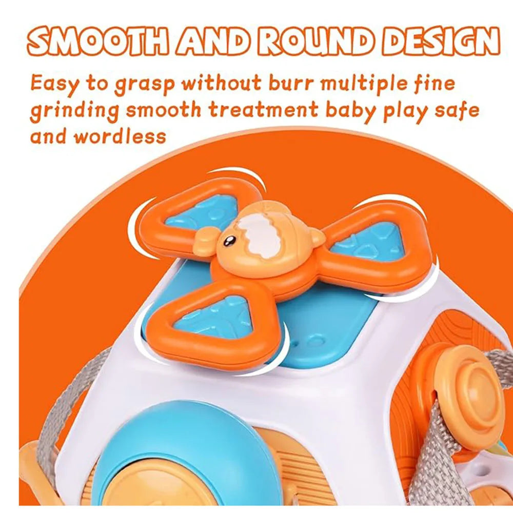 Montessori Busy Board Cube Sensory Toy – Toddler Learning Activity