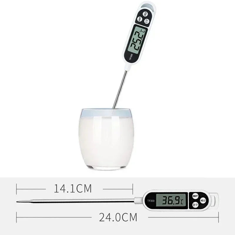 Digital Kitchen Thermometer – LCD Food Temperature Measuring Tool for Meat, Baking & BBQ