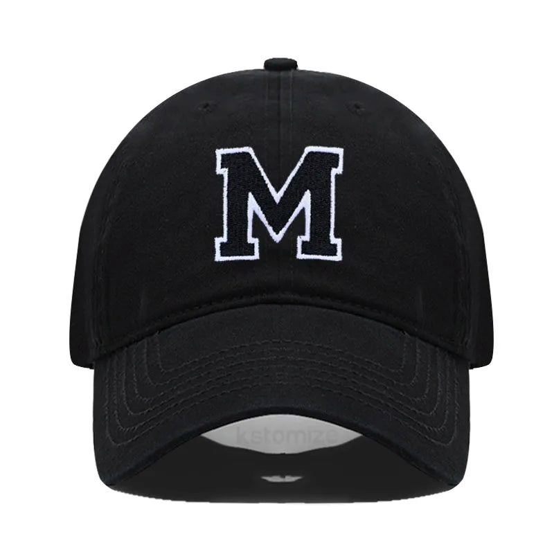 Initial Letter Embroidery Baseball Cap for Casual Sport Style