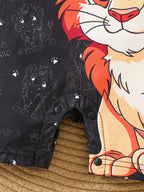 IURNXB Infant Cartoon LION BABY Romper Short Sleeve for Boys Overall One Piece Cute Newborn Outfit Summer 1-18M