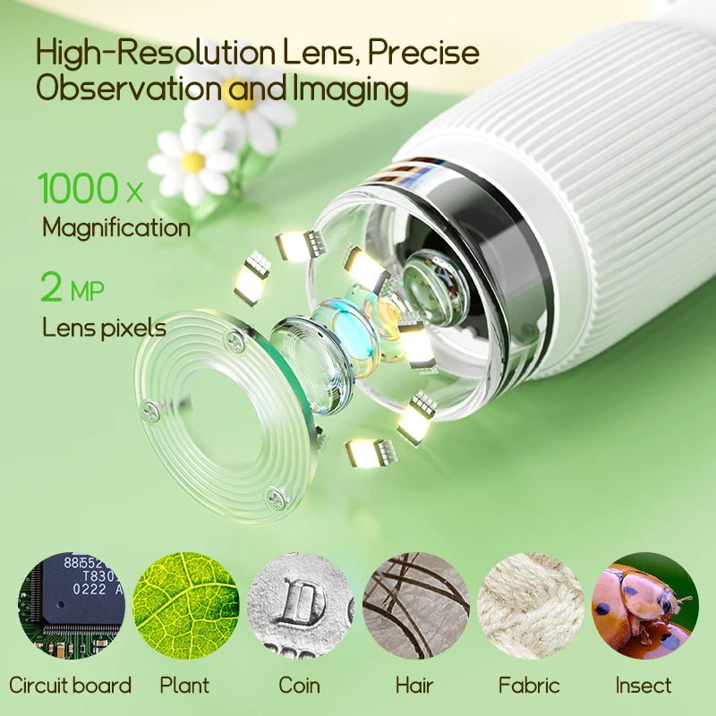 Kids 1000X Digital Microscope with LED Photo & Video Function
