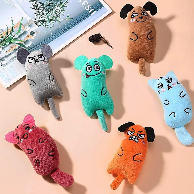 Teeth Grinding Catnip Cat Toy Interactive Plush Cats Toy Mouse Shape Chewing Claw Thumb Bite Cat Mint For Funny Cat Accessories