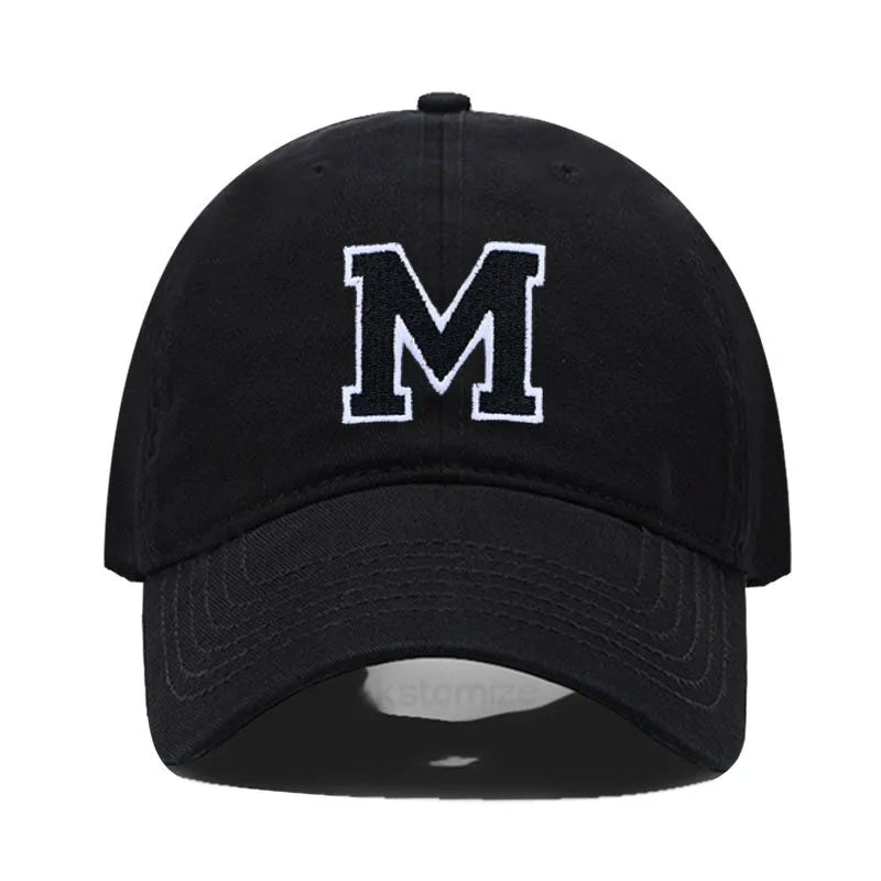 Initial Letter Embroidery Baseball Cap for Casual Sport Style