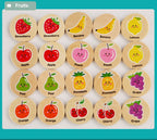 Wooden Memory Matching Pattern Puzzle Game for Kids Learning Fun