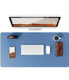 Large Mouse Pad,Office Desk Mat, Leather Desk Pad Protector, Non-Slip PU Leather Desk Blotter, Laptop Desk Pad