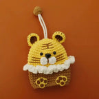 Cartoon Dog Key Case Handwoven Key Organizer Pouch