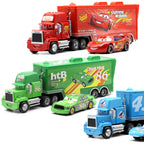 Disney Pixar Cars Toys Lightning McQueen Jackson Diecast Vehicle King Mike Uncle 1:43 Truck Trailer Model Toy Gifts