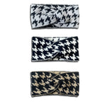 Knitted Houndstooth Headband Set for Women