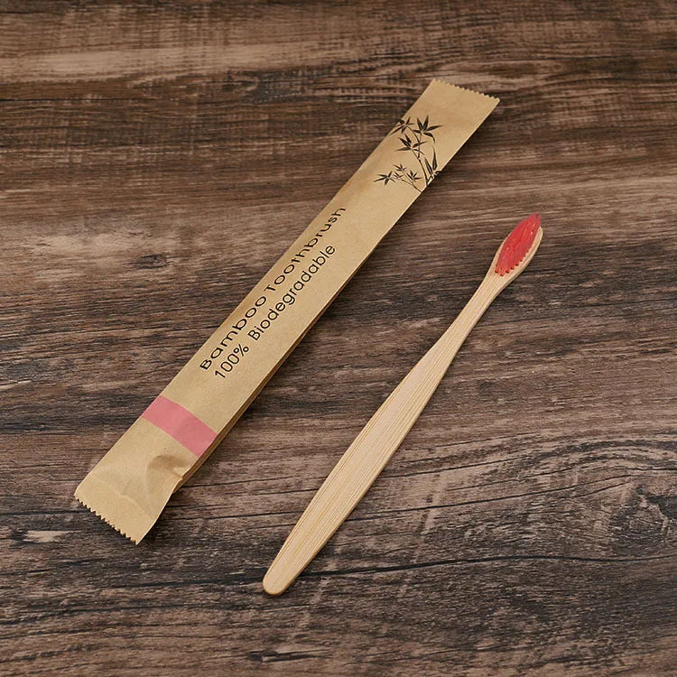 Bamboo Toothbrushes Soft Bristles  Toothbrush Eco Friendly Biodegradable Wooden Handle Teeth Whitening Brush