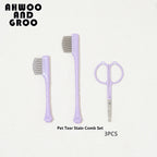 Pet Facial Cleaning Comb Set Removes Tear Stains Eye-poop Cat Paw Comb Dog Hair Repair Scissors Cat Hair Comb Pet Clean Supplies
