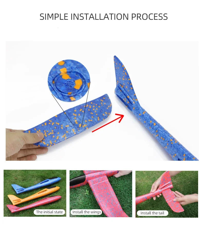 50CM Foam Glider Plane – Hand Throw Outdoor Flying Toy