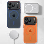 Luxury Magnetic Camera Bumper Protection Case For iPhone 17 16 15 14 18 Pro Max 18P Wireless Charge Shockproof Matte Clear Cover