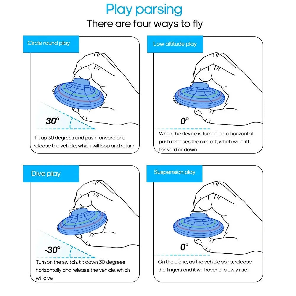 Flying Ball Boomerang Flyorb Magic With LED Lights Drone Hover Ball Fly Nova Orb Flying Spinner Fidget Toys Children Family Gift