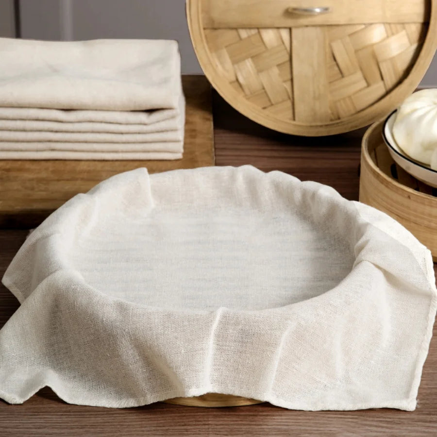 2PCS Cotton Steamer Cloth for Soy Milk Filtering and Food Steaming