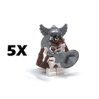 5PCS MOC Halloween Skeleton Army Mini Doll Ghost Building Block DIY Assembly Character Doll Horse Ornaments Figure Gift for Kids