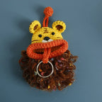 Funny Crochet Sausage Mouth Keychain Key Holder Pouch
