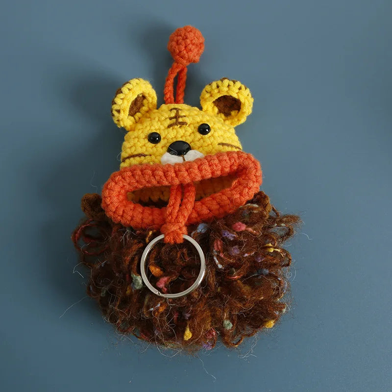 Funny Crochet Sausage Mouth Keychain Key Holder Pouch