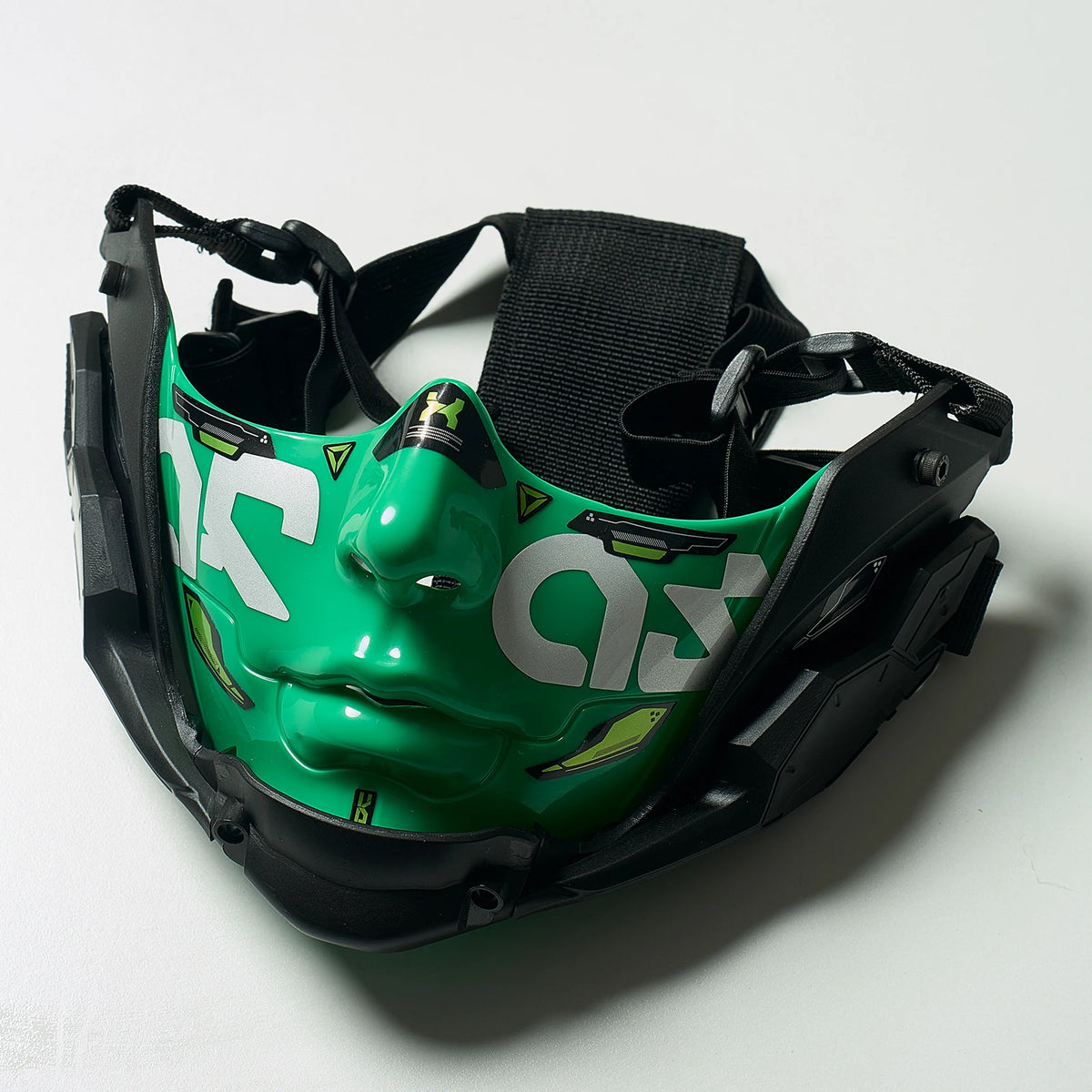 5 Color Cyberpunk Half Face Mask Mecha Style Halloween Cosplay Mask Adjustable Strap Breathable Comfort Party Costume Face Cover