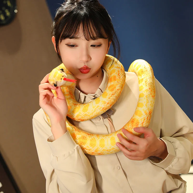 Long Python Snake Plush Toy Soft Stuffed Animal Pillow