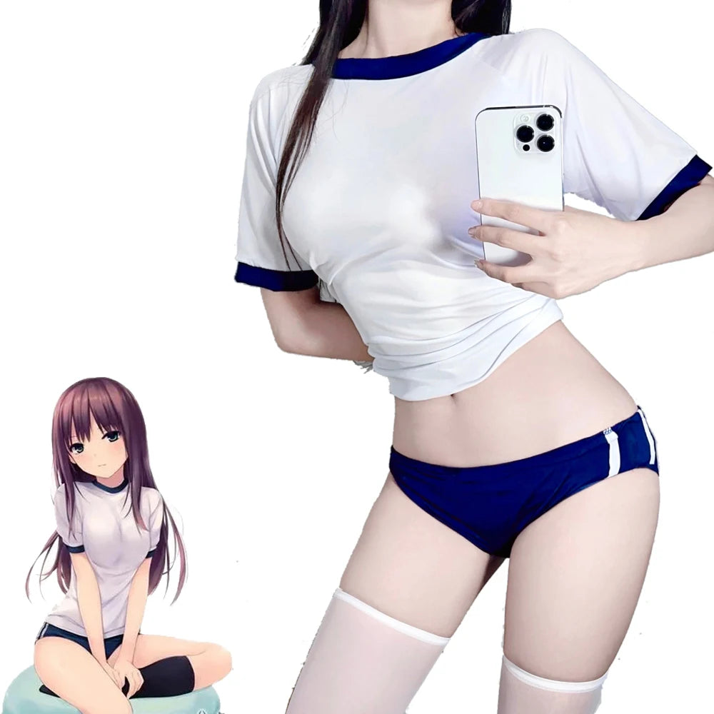 Japanese Anime School Girl Cheerleader Costume – Gym Cosplay Outfit