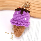 Cute Crochet Ice Cream Keychain Cone Bag Charm