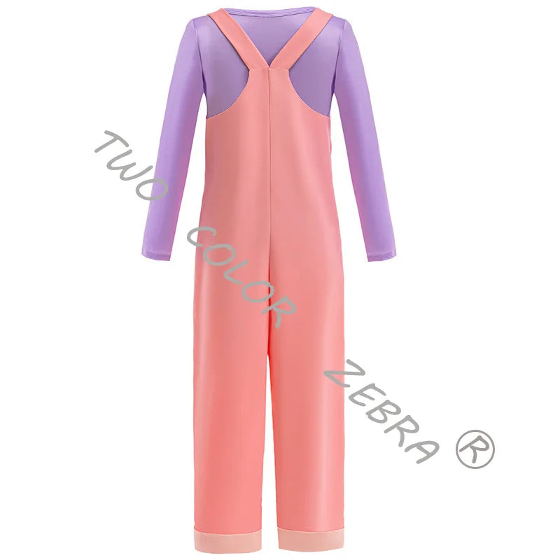 The Amazing Digital Circus Rabbit Jax Cosplay Costumes Masks Rabbit Ear Hairband Pink Overalls Purple Long Sleeve Shirt for Kids