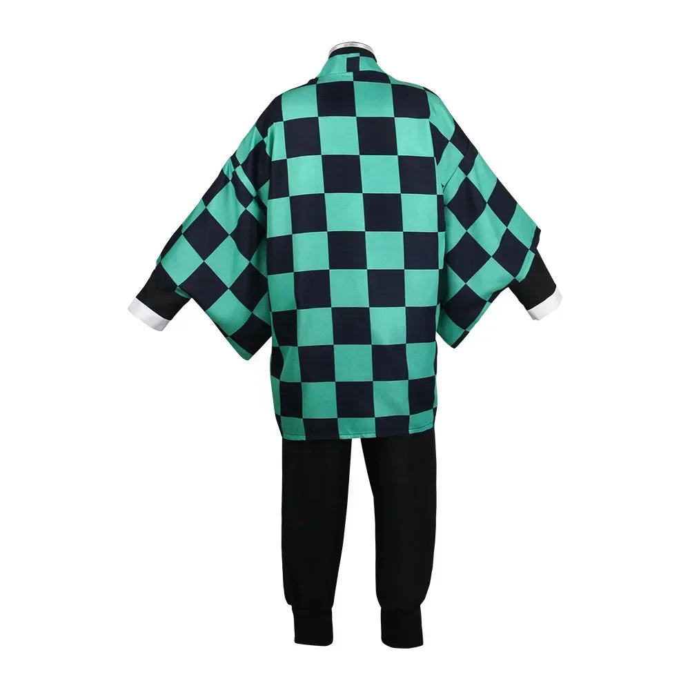Anime Tanjirou Kamado Costume Anime Cosplay Men Kimono Uniform Halloween Party Demonias Women Clothes Kids Adult