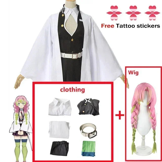 Kanroji Mitsuri Cosplay Costume with Wig & Haori