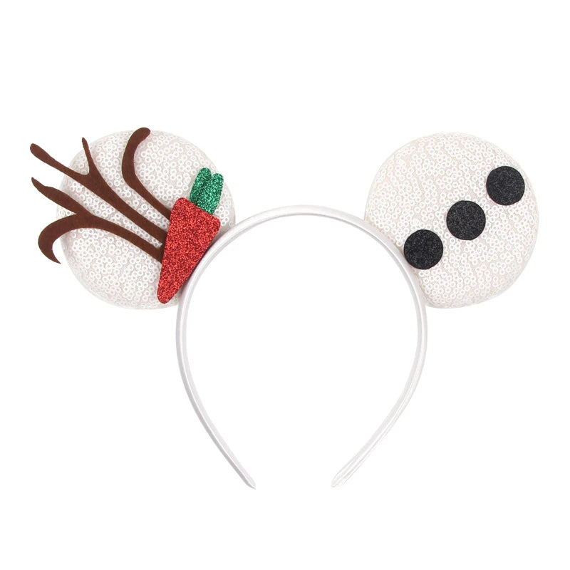 2026 Festival Party Cosplay Mouse Ears Headband 3.3" Ears Glitter Hairband For Boys Girls DIY Cartoon Hair Accessories