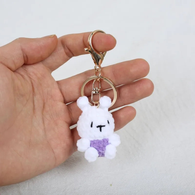 Mini Animal Crochet Keychain Cute Knitted Doll Keyring