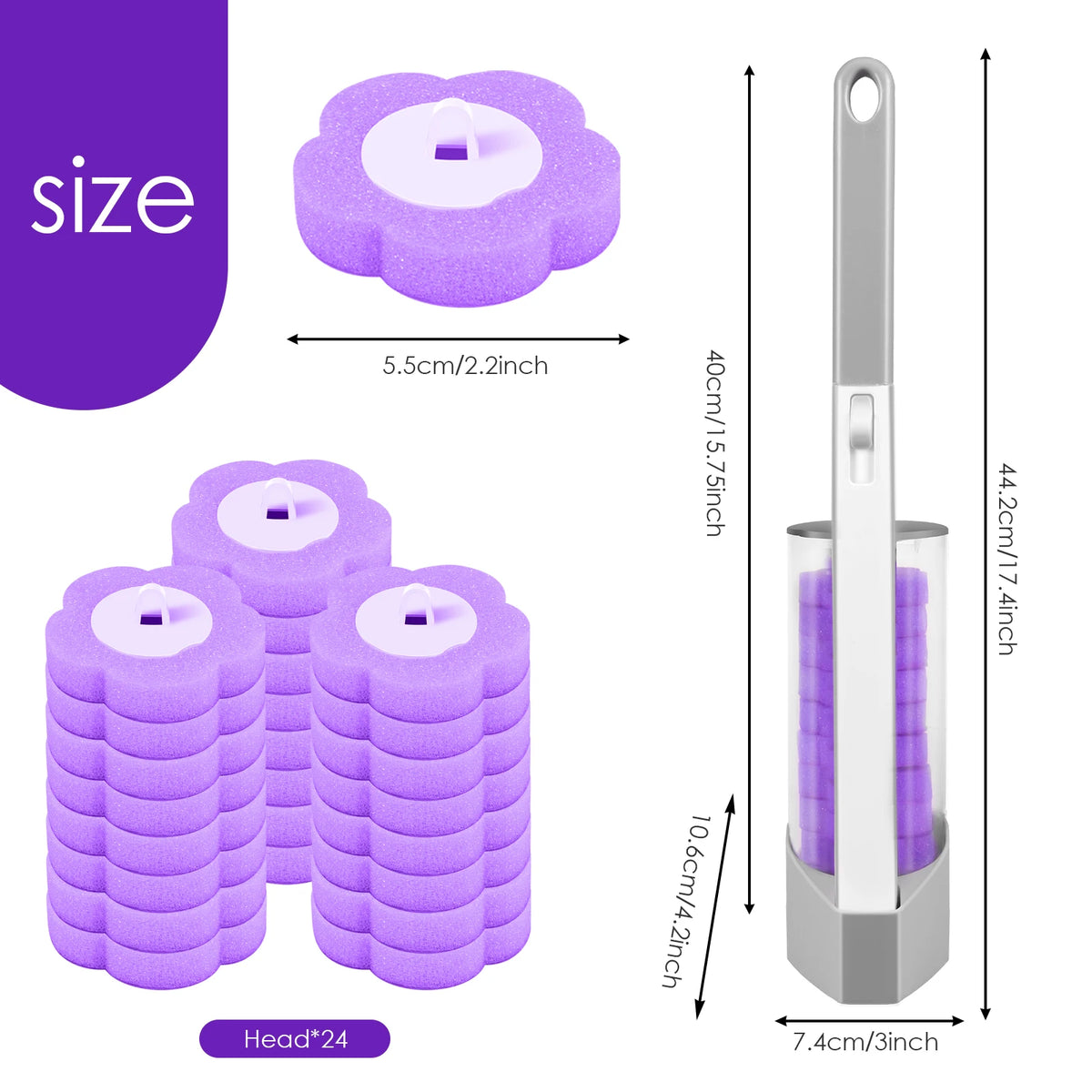 18/36Pcs Disposable Toilet Brush Wall Mounted Toilet Brush with Replacement Head Cleaning Set Home Bathroom WC Accessories