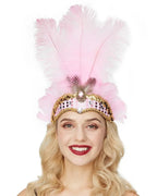 1920s Crystal Feather Flapper Headband for Women